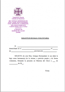 Solicitud baja voluntaria